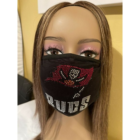 Tampa Bay Buccaneers Rhinestone Bling Face Mask - Picture 9 of 9